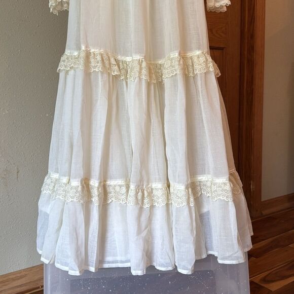 GUNNE SAX BY JESSICA 1970s Vintage Prairie Style Long Sleeve Maxi Dress - Picture 6 of 17